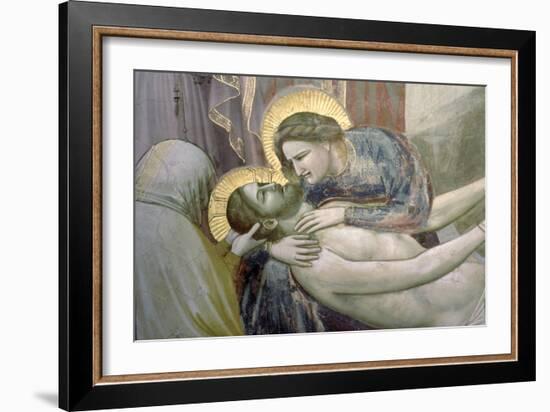 The Lamentation, Detail of the Madonna and Christ, c.1305-Giotto di Bondone-Framed Giclee Print