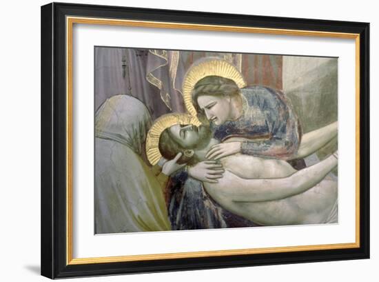 The Lamentation, Detail of the Madonna and Christ, c.1305-Giotto di Bondone-Framed Giclee Print