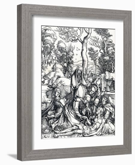 The Lamentation for Christ, 1498-Albrecht Dürer-Framed Giclee Print