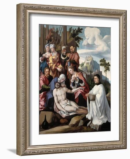 The Lamentation over Christ with a Donor, C.1535-Jan van Scorel-Framed Giclee Print