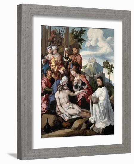 The Lamentation over Christ with a Donor, C.1535-Jan van Scorel-Framed Giclee Print