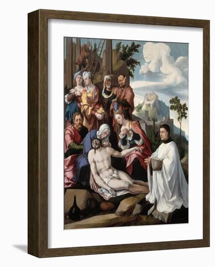 The Lamentation over Christ with a Donor, C.1535-Jan van Scorel-Framed Giclee Print