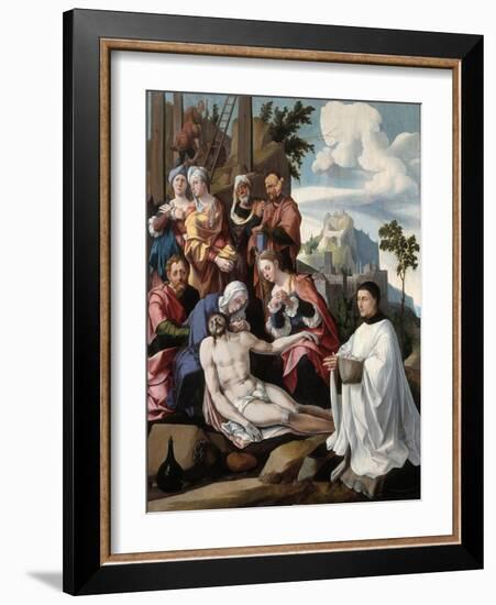 The Lamentation over Christ with a Donor, C.1535-Jan van Scorel-Framed Giclee Print