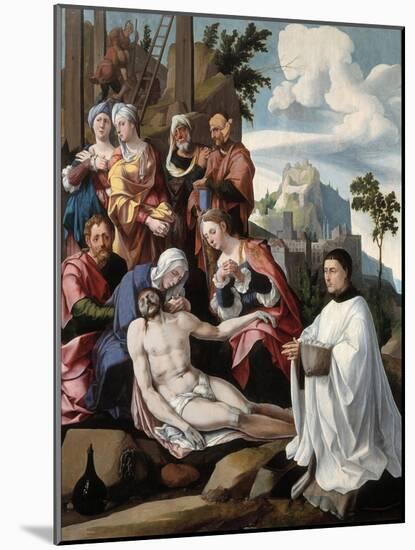 The Lamentation over Christ with a Donor, C.1535-Jan van Scorel-Mounted Giclee Print