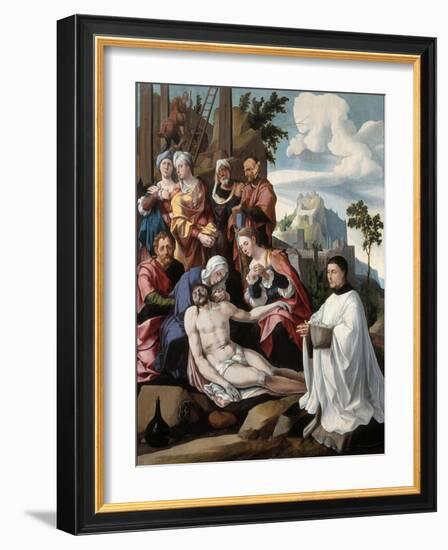 The Lamentation over Christ with a Donor, C.1535-Jan van Scorel-Framed Giclee Print