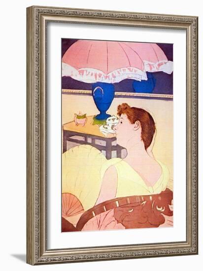 The Lamp-Mary Cassatt-Framed Art Print