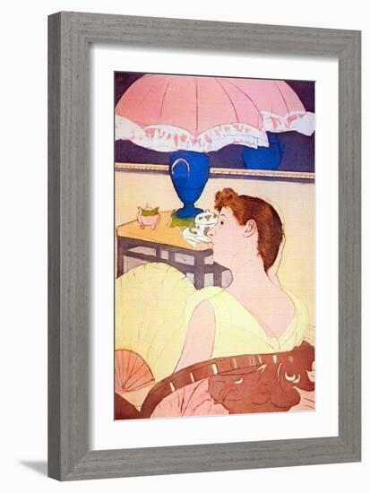 The Lamp-Mary Cassatt-Framed Art Print