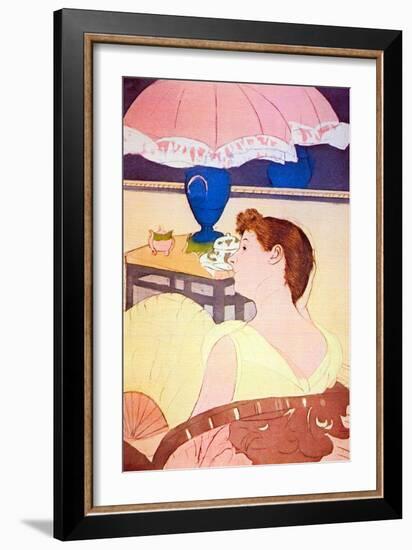 The Lamp-Mary Cassatt-Framed Art Print