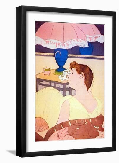 The Lamp-Mary Cassatt-Framed Art Print