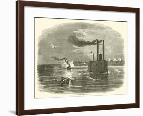 The Lancaster and Switzerland Running the Vicksburg Batteries, March 1863-null-Framed Giclee Print