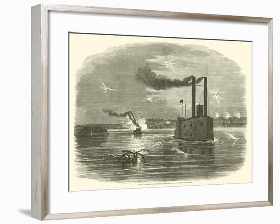 The Lancaster and Switzerland Running the Vicksburg Batteries, March 1863-null-Framed Giclee Print