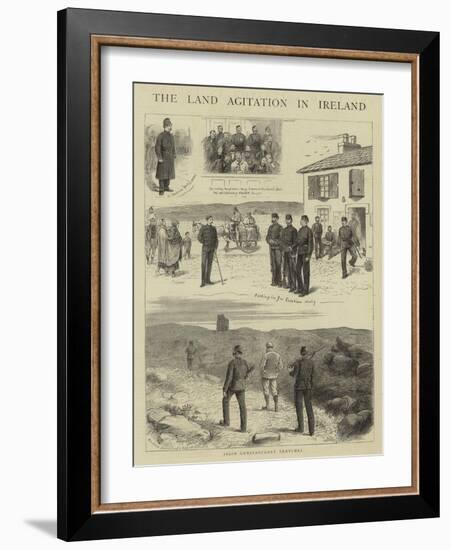 The Land Agitation in Ireland, Irish Constabulary Sketches-null-Framed Giclee Print