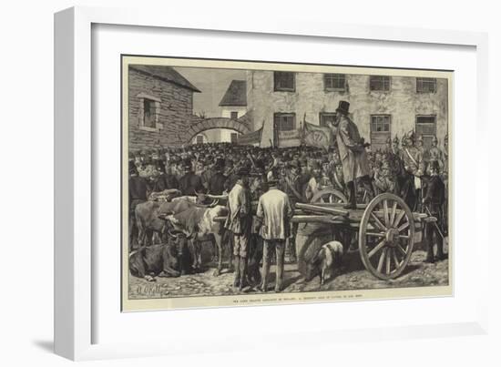 The Land League Agitation in Ireland, a Sheriff's Sale of Cattle, to Pay Rent-Aloysius O'Kelly-Framed Giclee Print