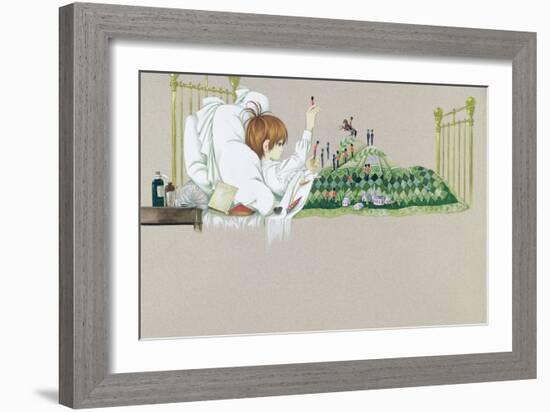 The Land of Counterpane, Winter Time, from 'A Child's Garden of Verses' by-Janet and Anne Johnstone-Framed Giclee Print