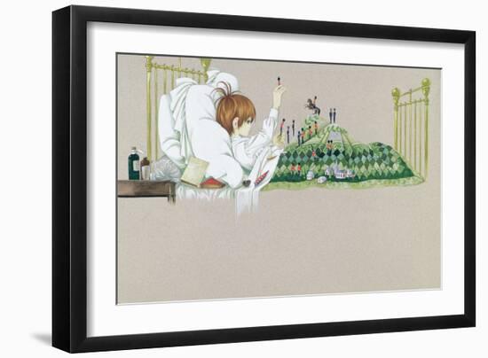 The Land of Counterpane, Winter Time, from 'A Child's Garden of Verses' by-Janet and Anne Johnstone-Framed Giclee Print