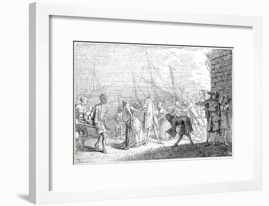The Landing in England of Senesino, Famous Castrato Singer Engaged by Handel for Italian Operas-null-Framed Giclee Print
