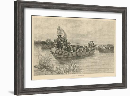 The Landing of Cadillac-Howard Pyle-Framed Giclee Print