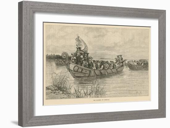 The Landing of Cadillac-Howard Pyle-Framed Giclee Print