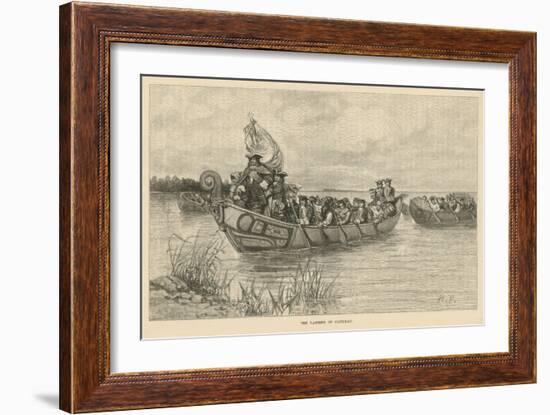 The Landing of Cadillac-Howard Pyle-Framed Giclee Print