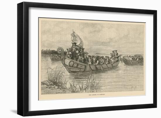 The Landing of Cadillac-Howard Pyle-Framed Giclee Print