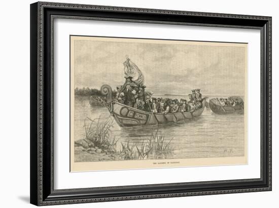 The Landing of Cadillac-Howard Pyle-Framed Giclee Print