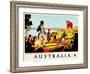 The Landing Of Captain Cook At Botany Bay, 1770-Percy Trompf-Framed Art Print