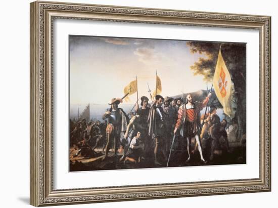 The Landing of Columbus in America in 1492-John Vanderlyn-Framed Giclee Print