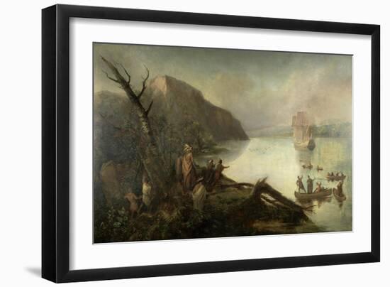 The Landing of Henry Hudson-Robert Walter Weir-Framed Giclee Print