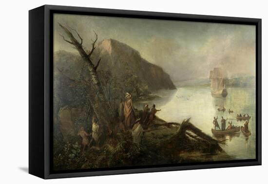 The Landing of Henry Hudson-Robert Walter Weir-Framed Premier Image Canvas