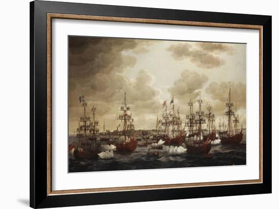 The Landing of Princess Charlotte at Harwich in 1761, 1762-John the Elder Cleveley-Framed Giclee Print