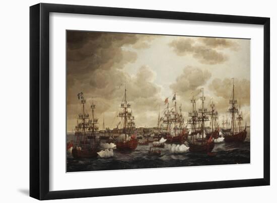 The Landing of Princess Charlotte at Harwich in 1761, 1762-John the Elder Cleveley-Framed Giclee Print