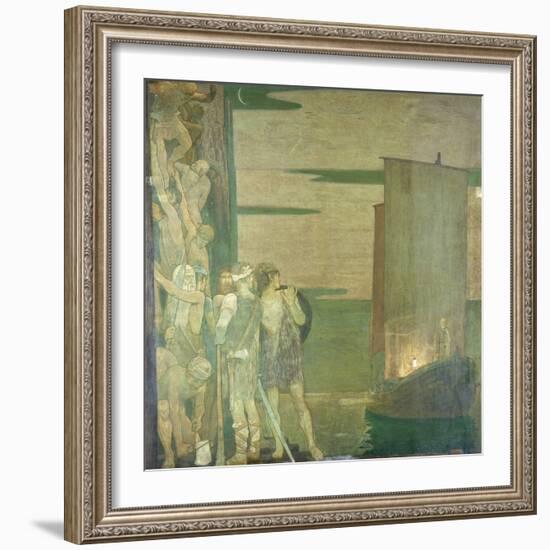 The Landing of St Patrick in Ireland, 1912-Frederick Cayley Robinson-Framed Giclee Print