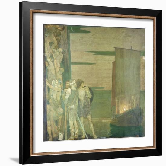 The Landing of St Patrick in Ireland, 1912-Frederick Cayley Robinson-Framed Giclee Print