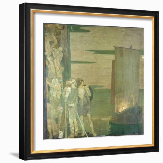 The Landing of St Patrick in Ireland, 1912-Frederick Cayley Robinson-Framed Giclee Print