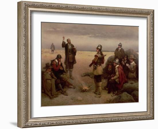 The Landing of the Pilgrim Fathers, 1620-George Henry Boughton-Framed Premium Giclee Print