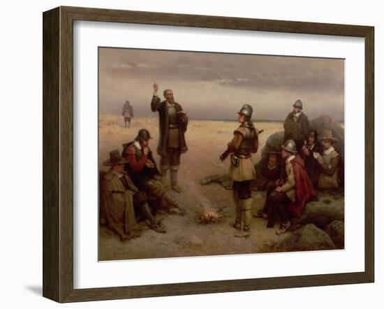 The Landing of the Pilgrim Fathers, 1620-George Henry Boughton-Framed Premium Giclee Print