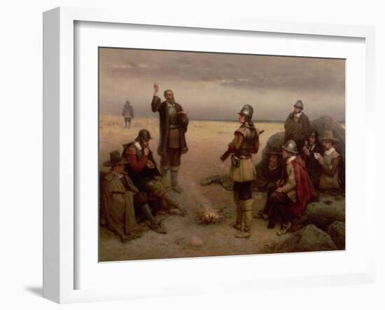 The Landing of the Pilgrim Fathers, 1620-George Henry Boughton-Framed Premium Giclee Print