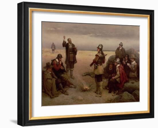 The Landing of the Pilgrim Fathers, 1620-George Henry Boughton-Framed Premium Giclee Print