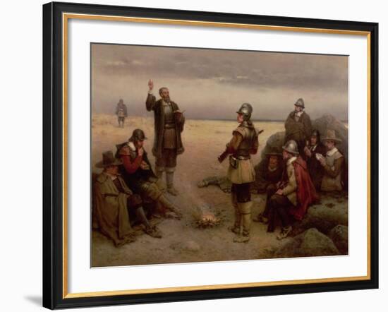 The Landing of the Pilgrim Fathers, 1620-George Henry Boughton-Framed Giclee Print