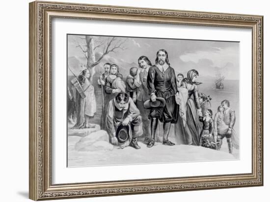 The Landing of the Pilgrims at Plymouth, Mass. Dec. 22nd, 1620, Pub. 1876-Currier & Ives-Framed Giclee Print