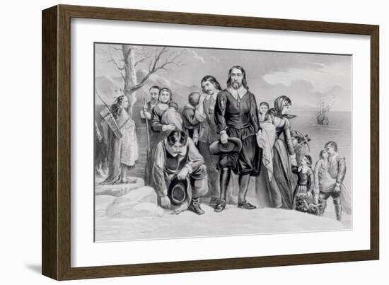 The Landing of the Pilgrims at Plymouth, Mass. Dec. 22nd, 1620, Pub. 1876-Currier & Ives-Framed Giclee Print