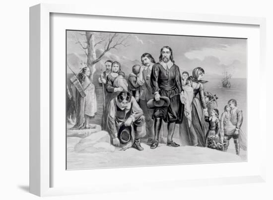 The Landing of the Pilgrims at Plymouth, Mass. Dec. 22nd, 1620, Pub. 1876-Currier & Ives-Framed Giclee Print