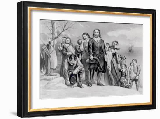 The Landing of the Pilgrims at Plymouth, Mass. Dec. 22nd, 1620, Pub. 1876-Currier & Ives-Framed Giclee Print