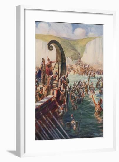 The Landing of the Romans in Britain, 54 Bc-Joseph Ratcliffe Skelton-Framed Giclee Print