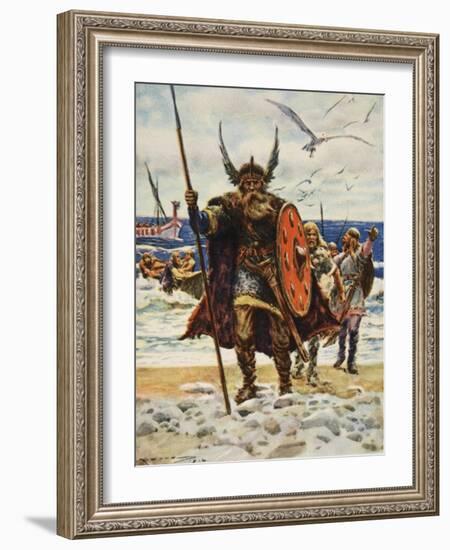 The Landing of the Vikings-Arthur C. Michael-Framed Giclee Print