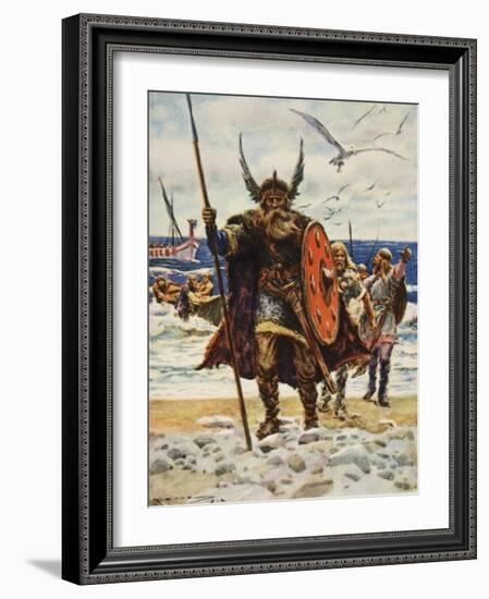 The Landing of the Vikings-Arthur C. Michael-Framed Giclee Print