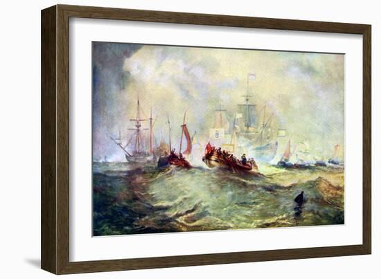 The Landing of William of Orange at Torbay, 1688, C1920-J. M. W. Turner-Framed Giclee Print