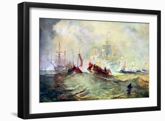 The Landing of William of Orange at Torbay, 1688, C1920-J. M. W. Turner-Framed Giclee Print