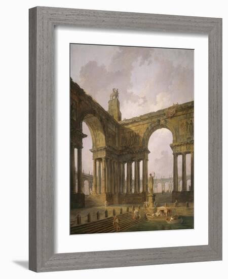 The Landing Place, 1787-88-Hubert Robert-Framed Giclee Print