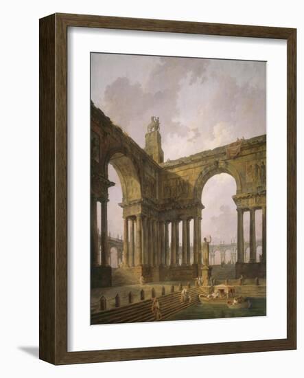 The Landing Place, 1787-88-Hubert Robert-Framed Giclee Print